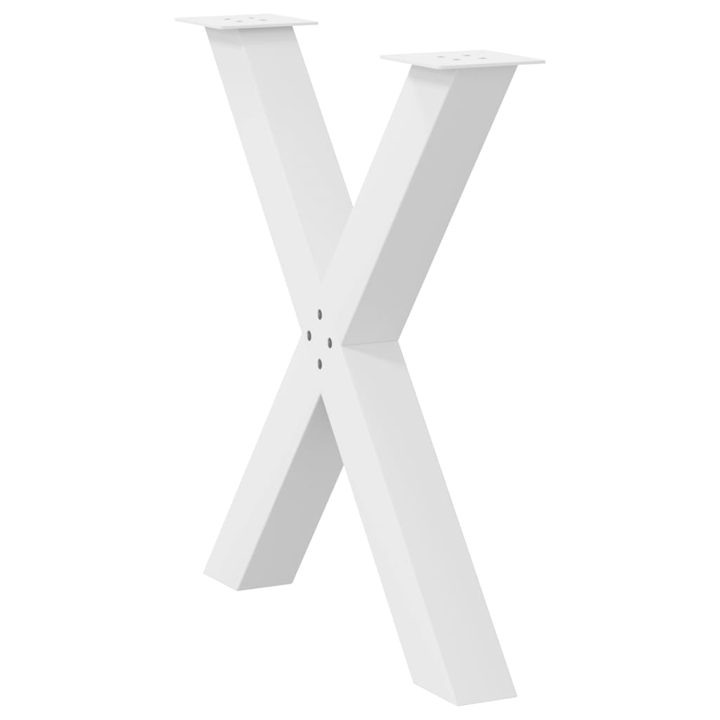 Gambe Tavolo Pranzo a Forma X 2 pz Bianco 70x(72-73) cm Acciaio