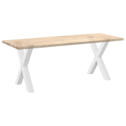 Gambe per tavolo da pranzo forma X 2 pz bianche 70x(72-73) cm