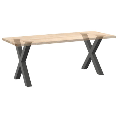 Gambe Tavolo Pranzo a X 2 pz Antracite 70x(72-73) cm Acciaio - homemem39