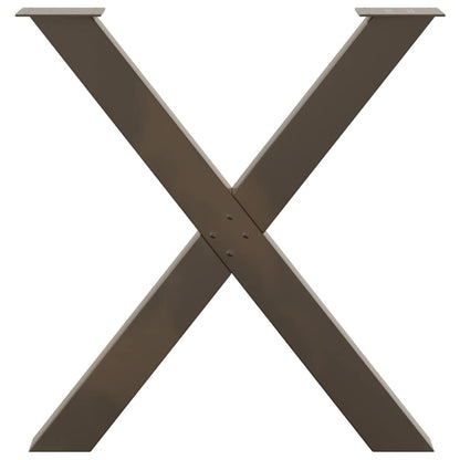 Gambe per tavolo da pranzo forma X 2 pz naturale 70x(72-73) cm