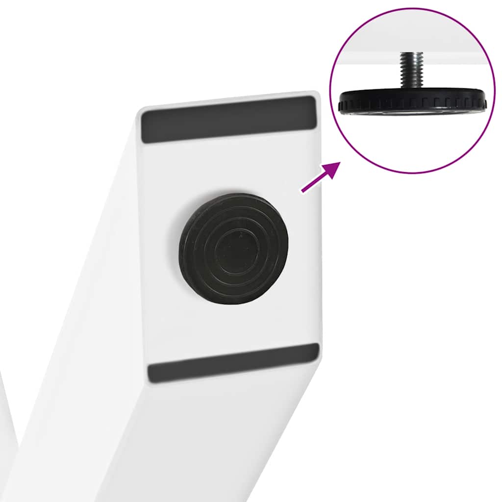 Gambe per tavolo da pranzo a forma di X 2 pz bianche 80x(72-73) cm in acciaio