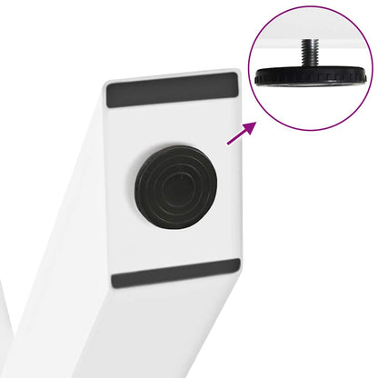 Gambe per tavolo da pranzo a forma di X 2 pz bianche 80x(72-73) cm in acciaio