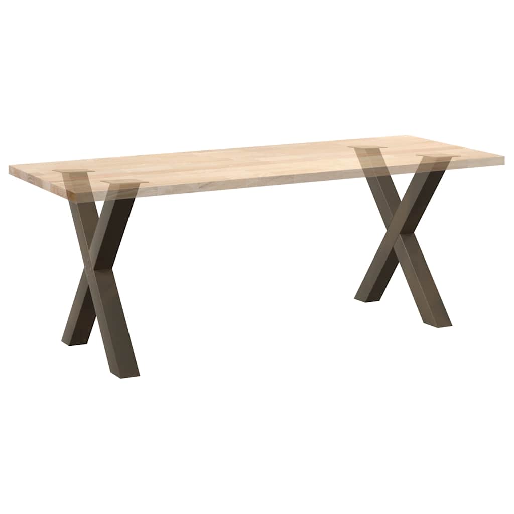 Gambe Tavolo Pranzo a X 2 pz Naturale 80x(72-73) cm Acciaio - homemem39