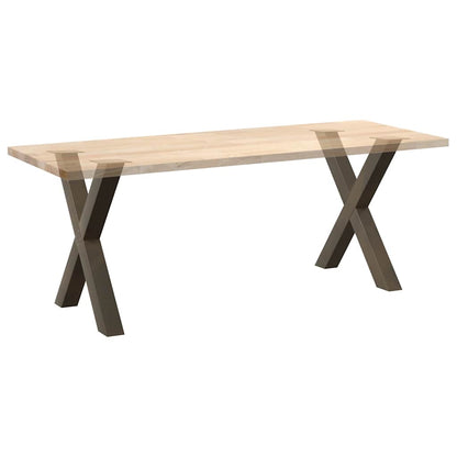 Gambe Tavolo Pranzo a X 2 pz Naturale 80x(72-73) cm Acciaio - homemem39