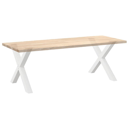 Gambe Tavolo Pranzo Forma X 2pz Bianco 90x(72-73)cm Acciaio