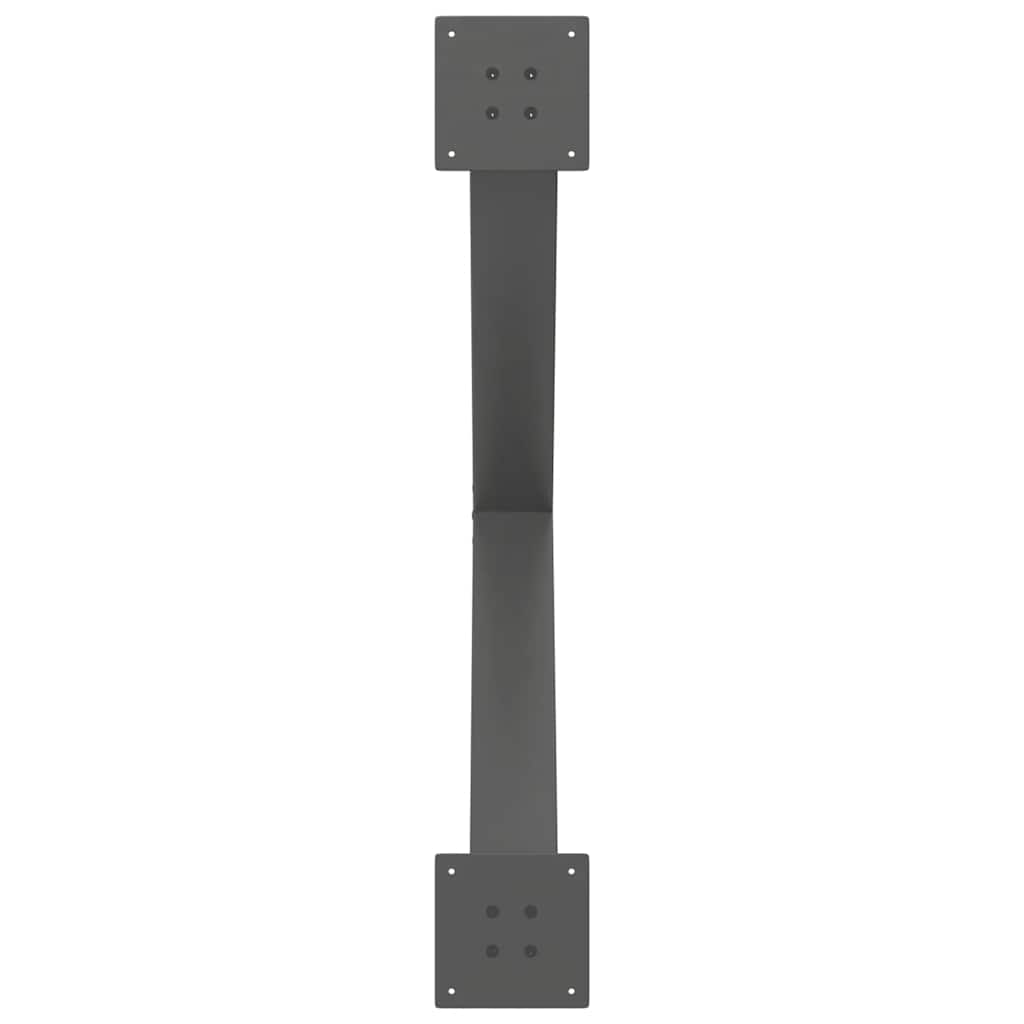Gambe per tavolo da pranzo forma X 2 pz Antracite 90x(72-73) cm