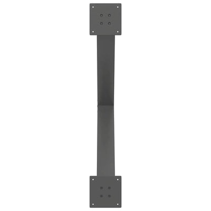Gambe per tavolo da pranzo forma X 2 pz Antracite 90x(72-73) cm