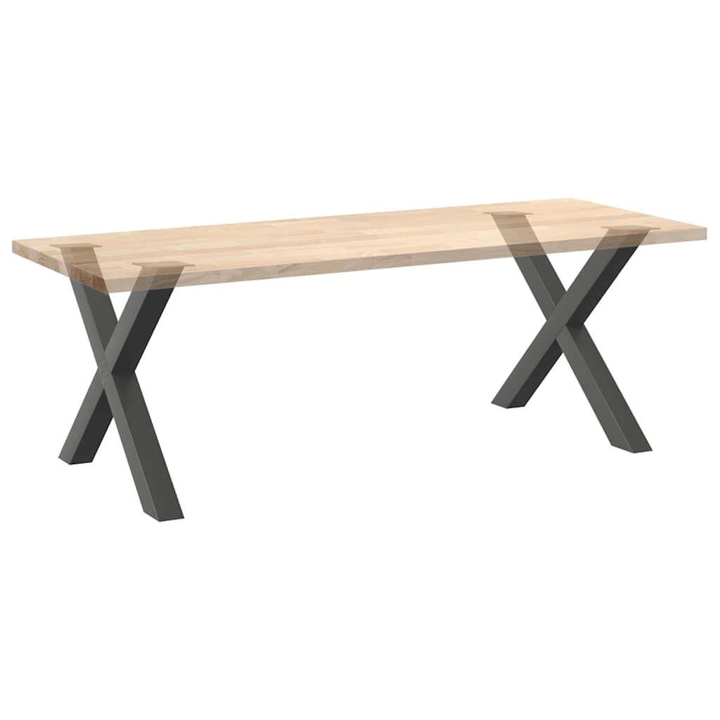 Gambe per tavolo da pranzo forma X 2 pz Antracite 90x(72-73) cm