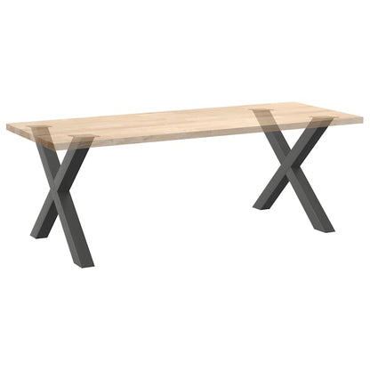 Gambe per tavolo da pranzo forma X 2 pz Antracite 90x(72-73) cm