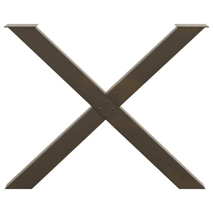 Gambe Tavolo Pranzo a X 2 pz Naturale 90x(72-73) cm Acciaio - homemem39