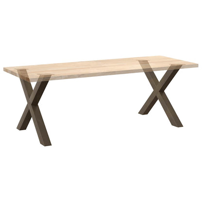 Gambe Tavolo Pranzo a X 2 pz Naturale 90x(72-73) cm Acciaio - homemem39