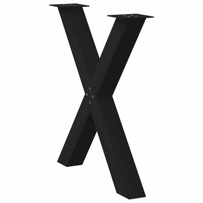Gambe Tavolo Pranzo a Forma X 3 pz Nero 70x(72-73) cm Acciaio - homemem39
