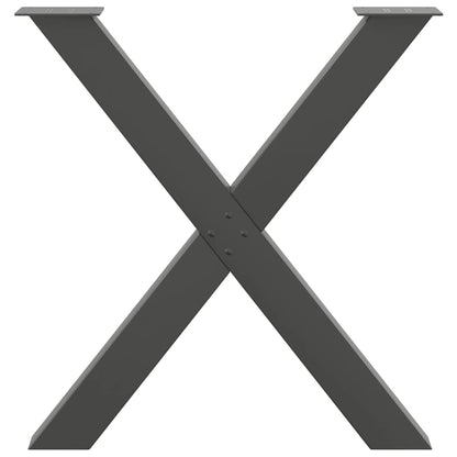 Gambe Tavolo Pranzo a X 3 pz Antracite 70x(72-73) cm Acciaio - homemem39