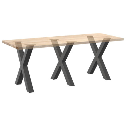 Gambe per tavolo da pranzo forma X 3 pz Antracite 70x(72-73) cm