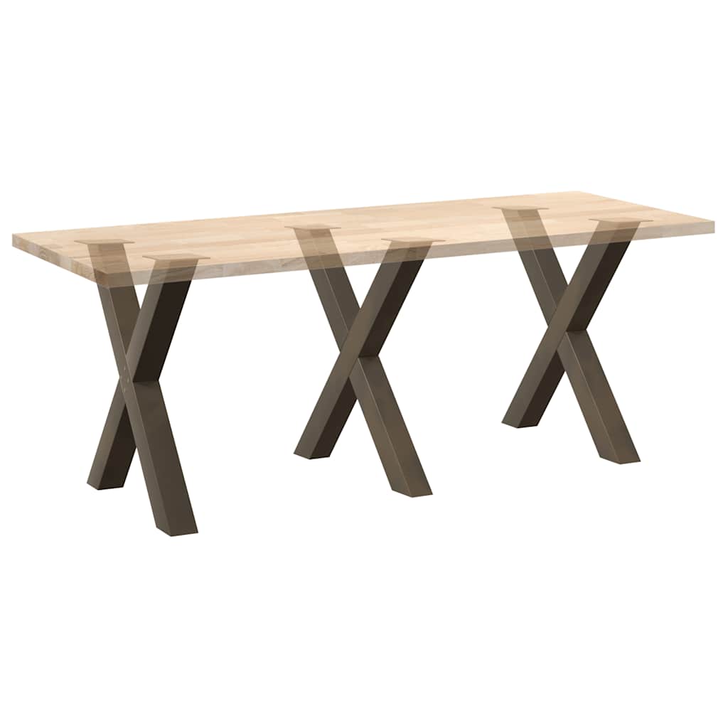 Gambe Tavolo Pranzo a X 3 pz Naturale 70x(72-73) cm Acciaio - homemem39