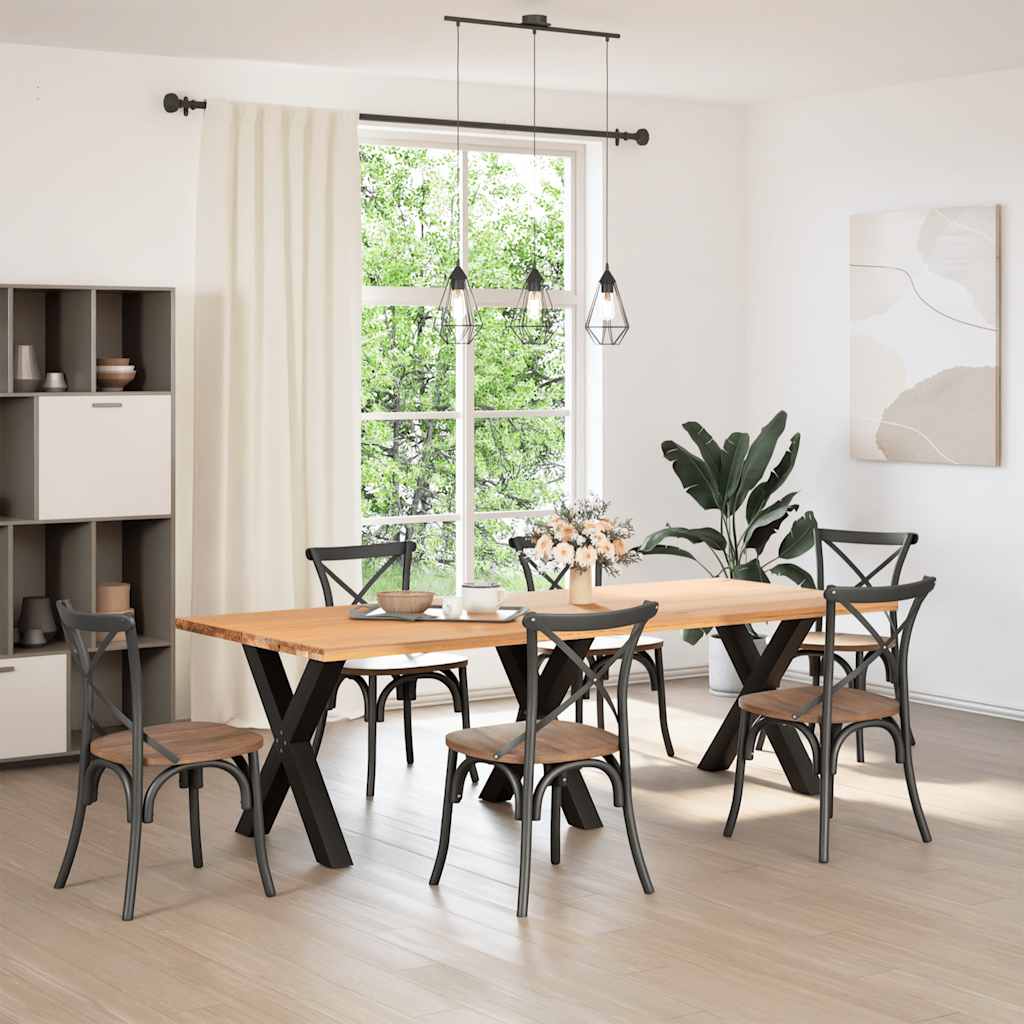 Gambe Tavolo Pranzo a Forma X 3 pz Nero 80x(72-73) cm Acciaio - homemem39
