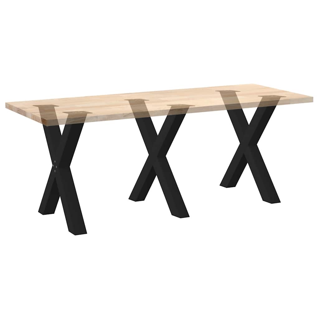 Gambe per tavolo da pranzo a forma di X 3 pz nere 80x(72-73) cm
