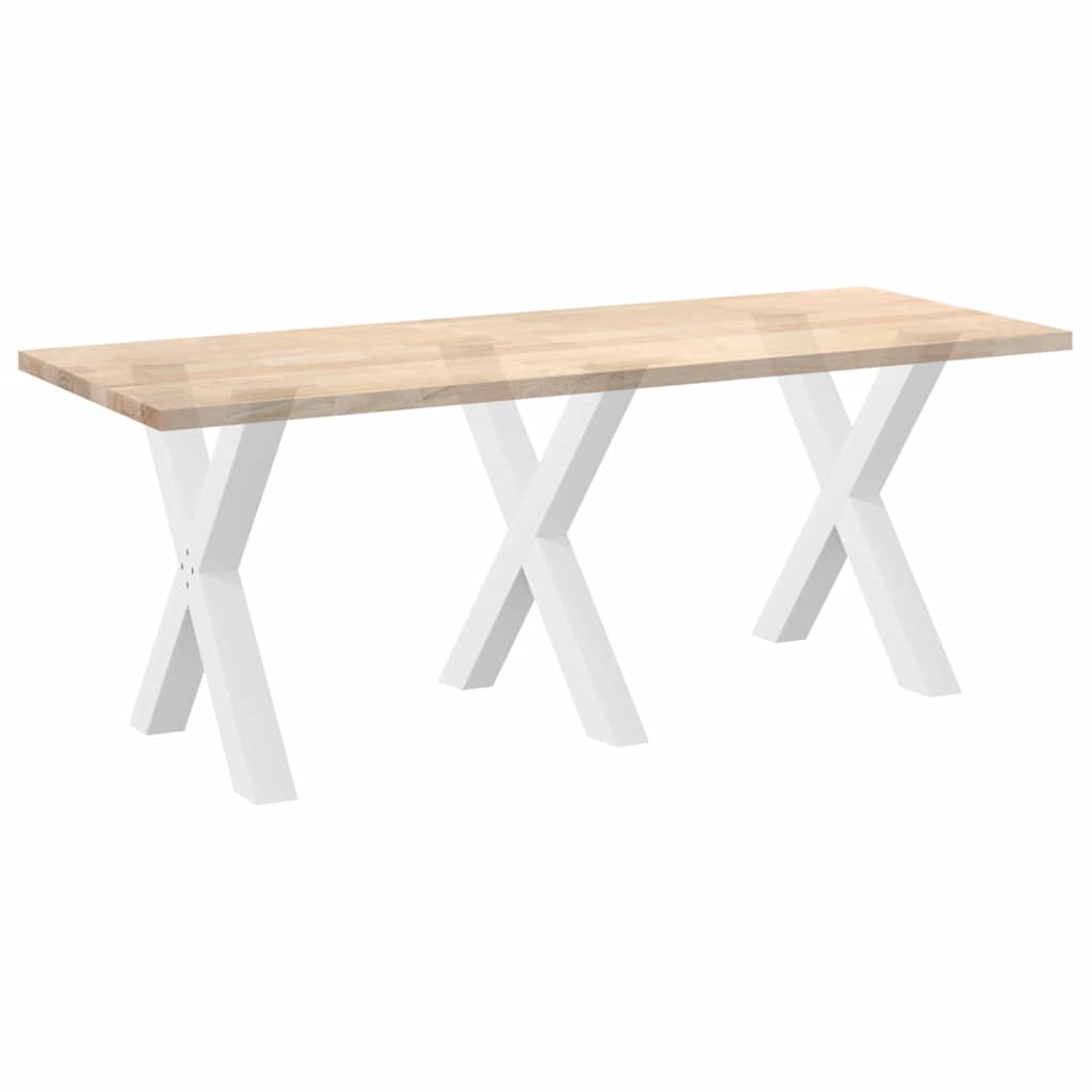 Gambe Tavolo Pranzo a X 3 pz Bianco 80x(72-73) cm Acciaio - homemem39