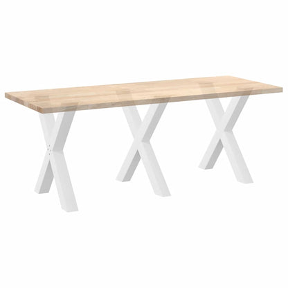 Gambe Tavolo Pranzo a X 3 pz Bianco 80x(72-73) cm Acciaio - homemem39