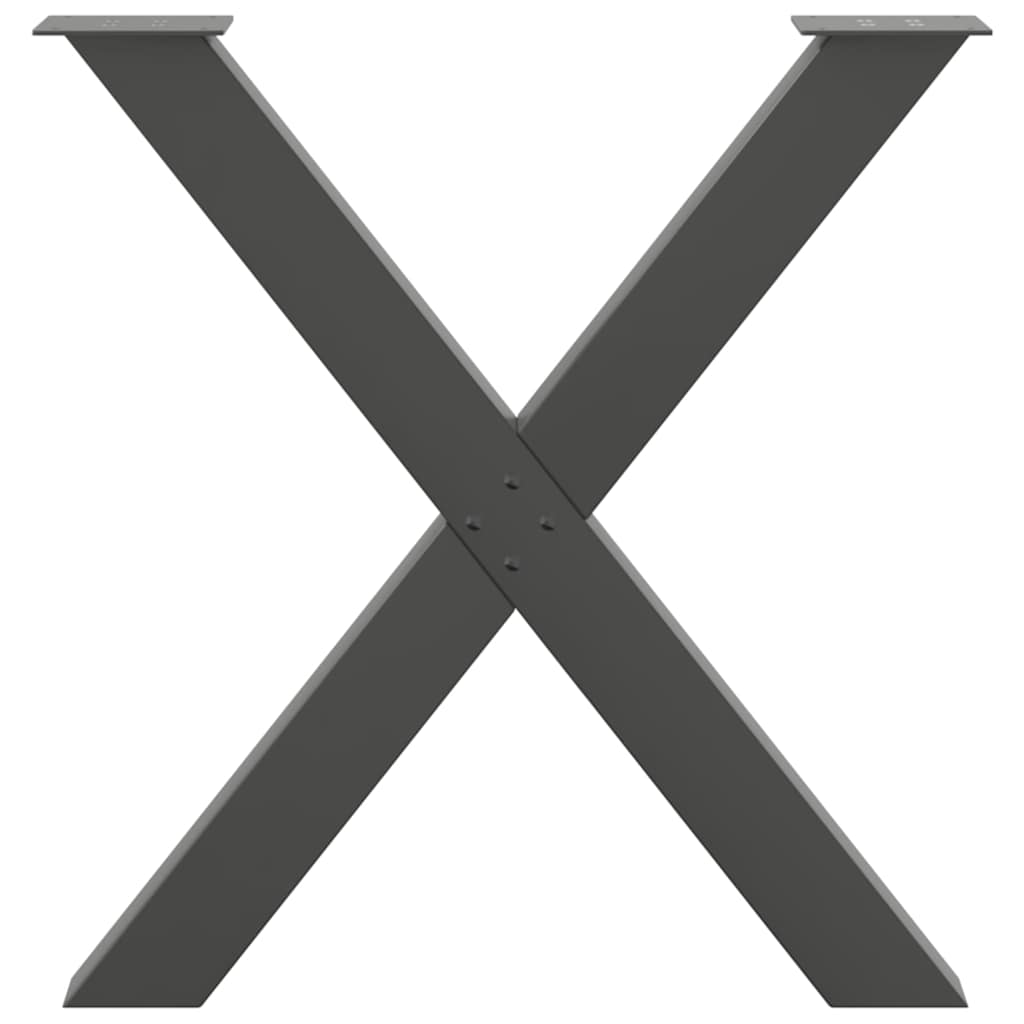 Gambe Tavolo Pranzo a X 3 pz Antracite 80x(72-73) cm Acciaio - homemem39