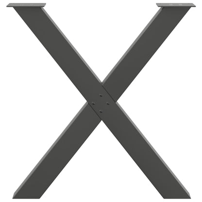 Gambe Tavolo Pranzo a X 3 pz Antracite 80x(72-73) cm Acciaio - homemem39