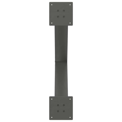 Gambe Tavolo Pranzo a X 3 pz Antracite 80x(72-73) cm Acciaio - homemem39