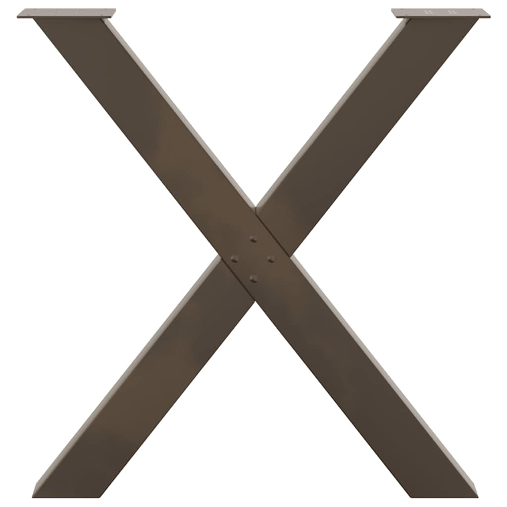 Gambe Tavolo Pranzo a X 3 pz Naturale 80x(72-73) cm Acciaio - homemem39