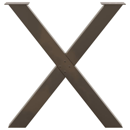 Gambe Tavolo Pranzo a X 3 pz Naturale 80x(72-73) cm Acciaio - homemem39