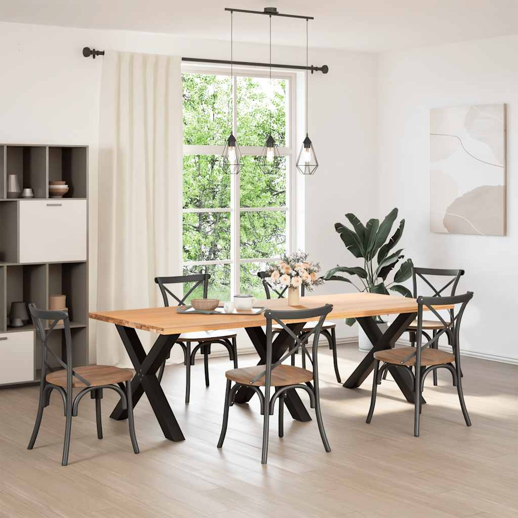 Gambe Tavolo Pranzo a Forma X 3 pz Nero 90x(72-73) cm Acciaio - homemem39