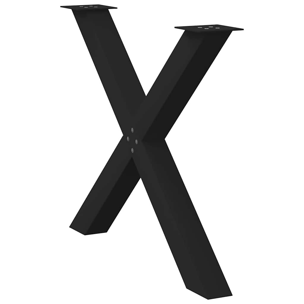 Gambe Tavolo Pranzo a Forma X 3 pz Nero 90x(72-73) cm Acciaio - homemem39