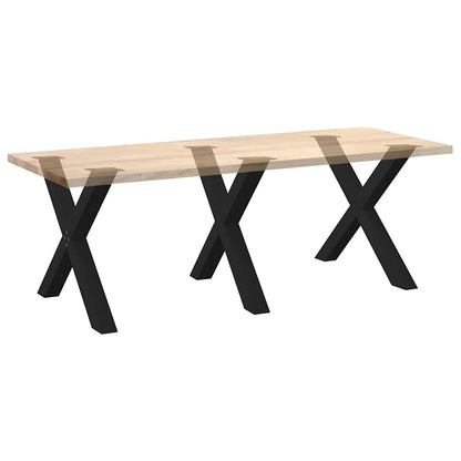 Gambe Tavolo Pranzo a Forma X 3 pz Nero 90x(72-73) cm Acciaio - homemem39