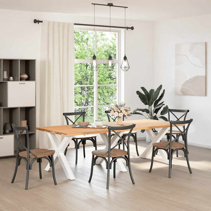 Gambe Tavolo Pranzo a X 3 pz Bianco 90x(72-73) cm Acciaio - homemem39