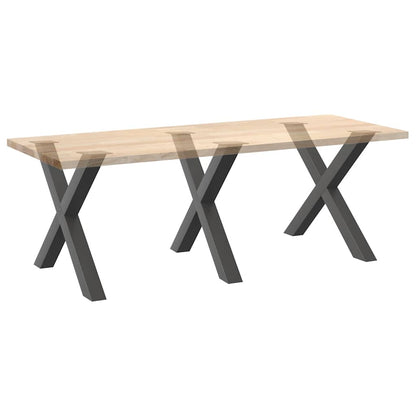 Gambe Tavolo Pranzo a X 3 pz Antracite 90x(72-73) cm Acciaio - homemem39