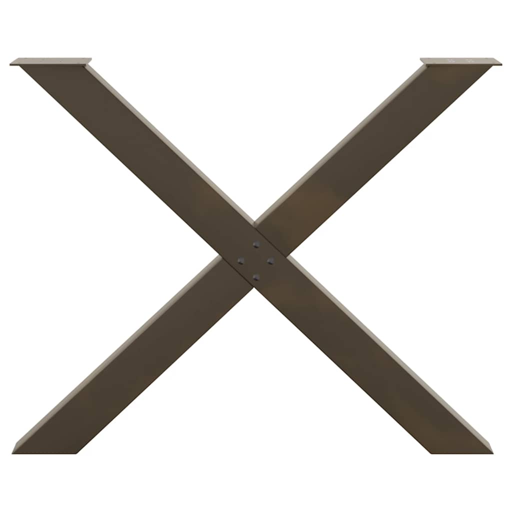 Gambe Tavolo Pranzo a X 3 pz Naturale 90x(72-73) cm Acciaio - homemem39