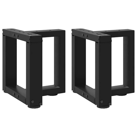 Gambe Tavolino da Caffè a T 2 pz Nero 30x25x(30-31) cm Acciaio