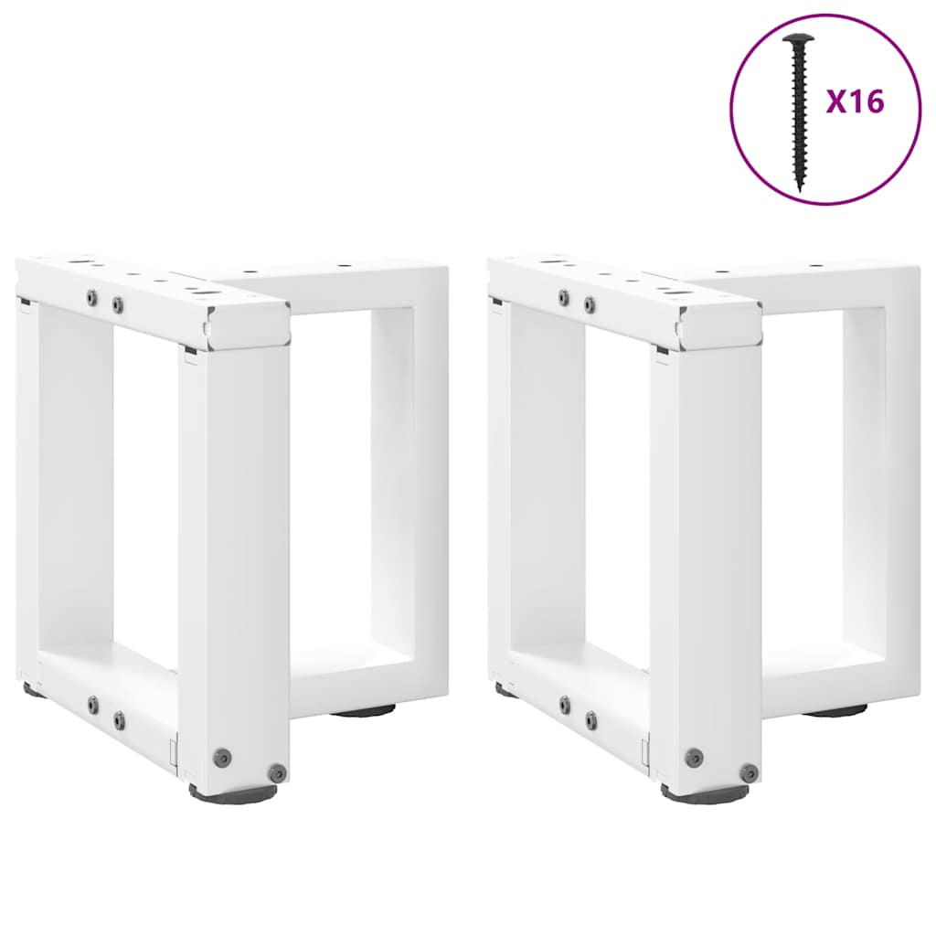Gambe Tavolino da Caffè forma T 2 pz Bianche 30x25x(30-31) cm