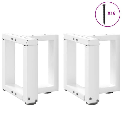 Gambe Tavolino da Caffè forma T 2 pz Bianche 30x25x(30-31) cm