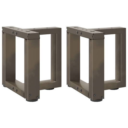 Gambe Tavolino Caffè a T 2 pz Naturale 30x25x(30-31) cm Acciaio