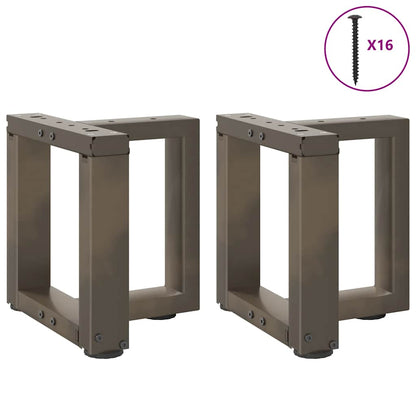 Gambe per Tavolino da Caffè forma T 2 pz Nere 30x25x(30-31) cm