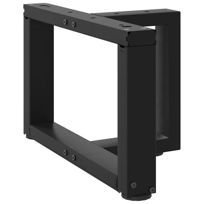 Gambe per Tavolino da Caffè forma T 2 pz Nere 40x25x(30-31) cm