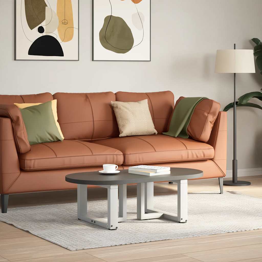 Gambe Tavolino da Caffè a T 2 pz Bianco 40x25x(30-31)cm Acciaio - homemem39