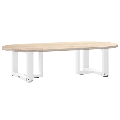 Gambe Tavolino da Caffè a T 2 pz Bianco 40x25x(30-31)cm Acciaio - homemem39
