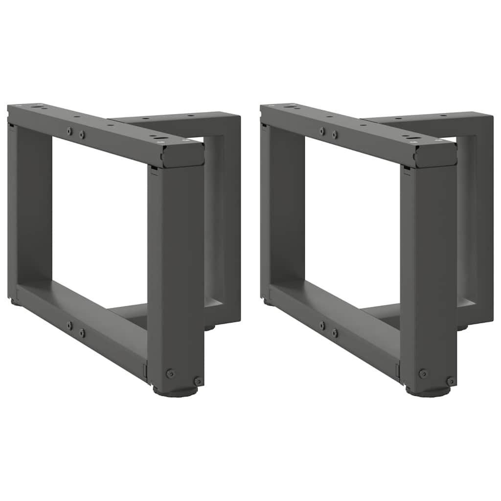 Gambe Tavolino Caffè a T 2 pz Antracite 40x25x(30-31)cm Acciaio