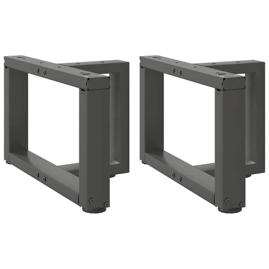 Gambe Tavolino Caffè a T 2 pz Antracite 40x25x(30-31)cm Acciaio