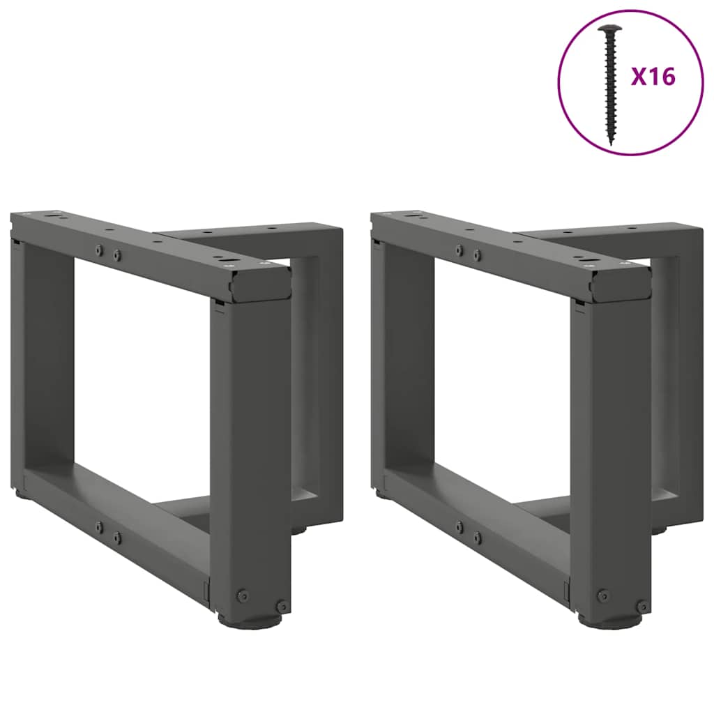 Gambe Tavolino da Caffè forma T 2 pz Antracite 40x25x(30-31) cm