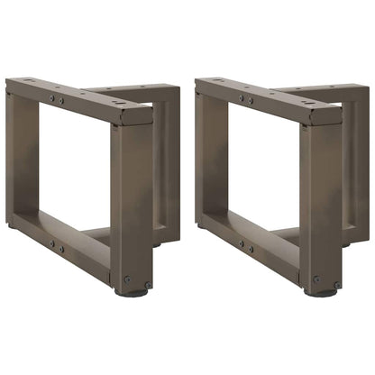 Gambe Tavolino Caffè a T 2 pz Naturale 40x25x(30-31) cm Acciaio