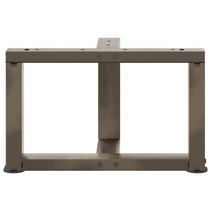 Gambe Tavolino Caffè a T 2 pz Naturale 40x25x(30-31) cm Acciaio
