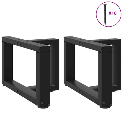 Gambe per Tavolino da Caffè forma T 2 pz Nere 50x25x(30-31) cm