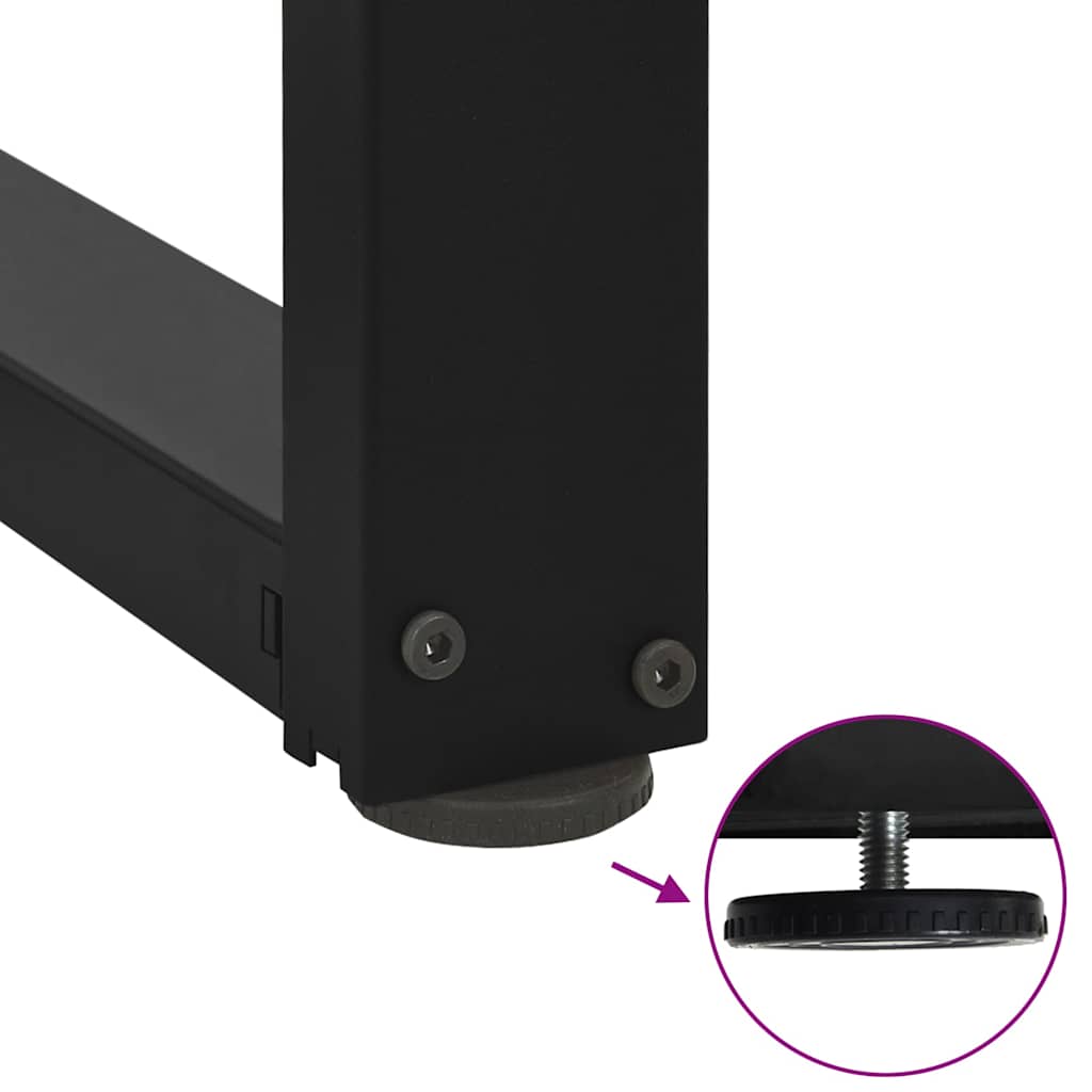 Gambe per Tavolino da Caffè forma T 2 pz Nere 50x25x(30-31) cm