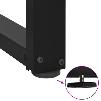 Gambe per Tavolino da Caffè forma T 2 pz Nere 50x25x(30-31) cm